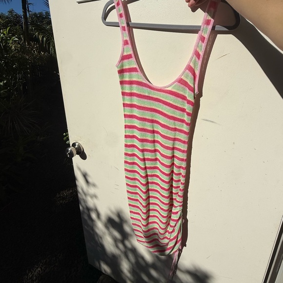 White Fox -Thinking 'Bout You Lately Mini Dress Watermelon Stripe- SM - Picture 9 of 12
